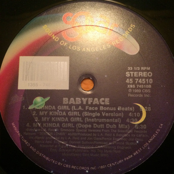 Babyface : My Kinda Girl (Special 12" Dance Mixes - Extended Play) (12", EP)