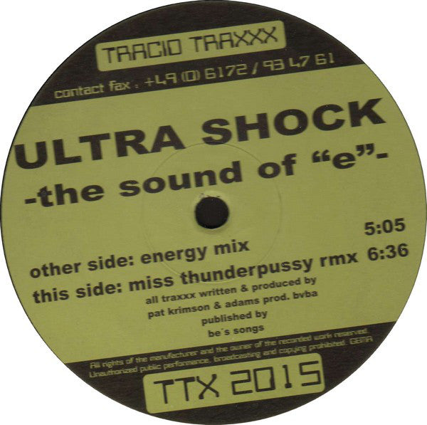 Ultra Shock : The Sound Of "E" (12")