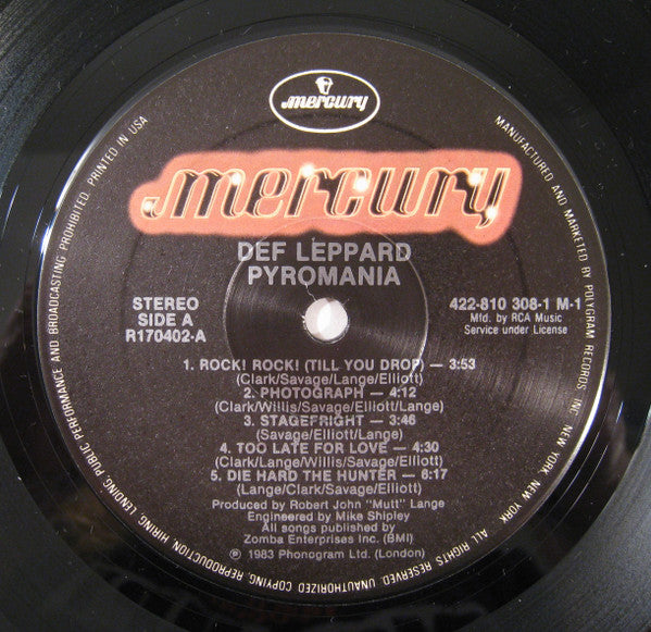Def Leppard : Pyromania (LP, Album, Club, RCA)