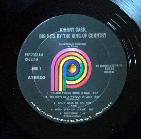 Johnny Cash : Big Hits By The King Of Country On 2 LPs (2xLP, Comp)