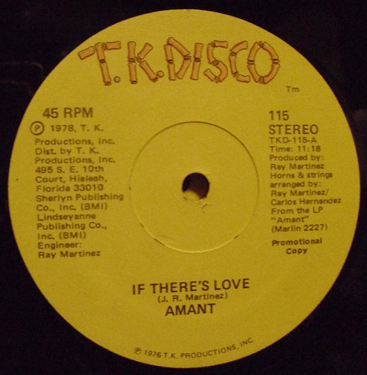 Amant : If There's Love / Hazy Shades Of Love (12", Promo)