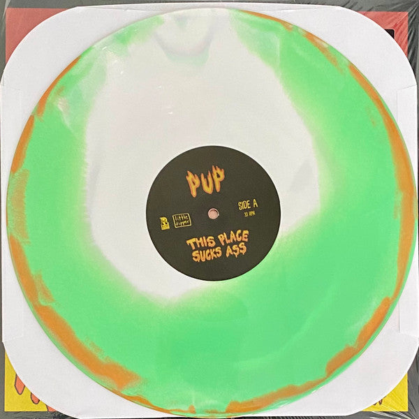 Pup (3) : This Place Sucks Ass (12", EP, Ltd, Whi)