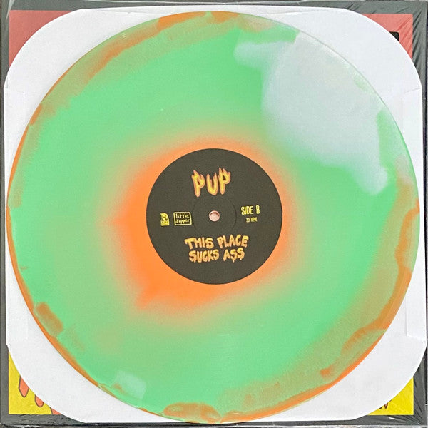 Pup (3) : This Place Sucks Ass (12", EP, Ltd, Whi)