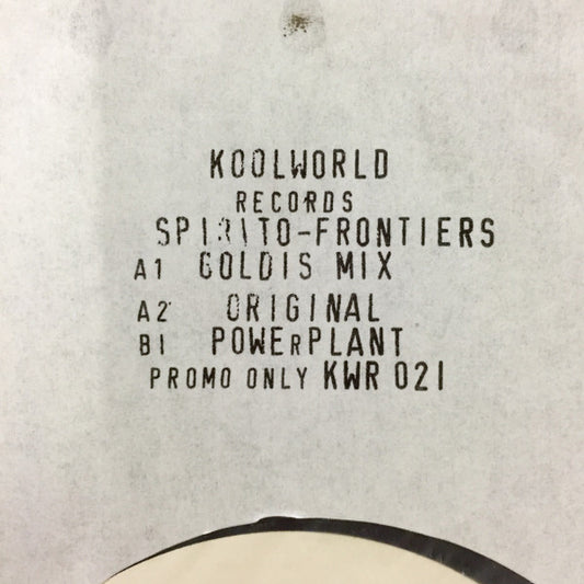 Spirito : Frontiers (12", Promo, W/Lbl)