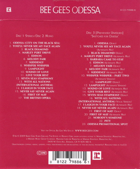 Bee Gees : Odessa (Box, Fel + CD, Album, RE, RM + CD, Album, Mono + C)