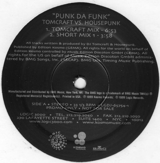 Tomcraft vs. Housepunk : Punk Da Funk (12")