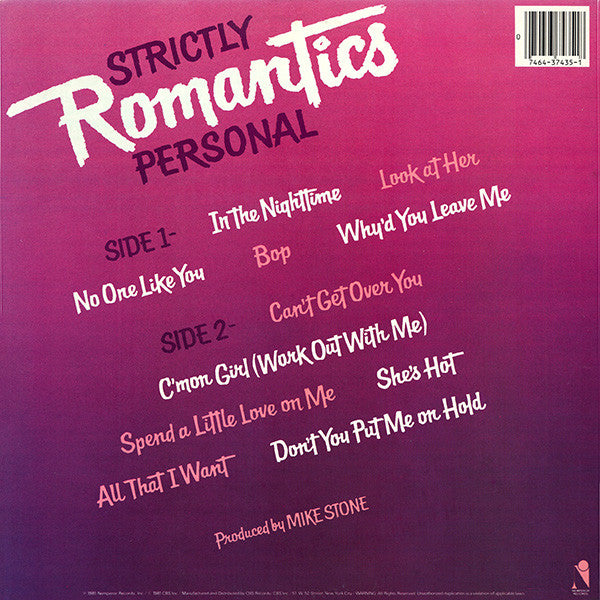 The Romantics : Strictly Personal (LP, Album, Pit)