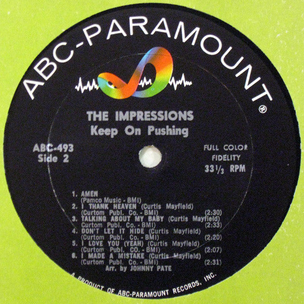 The Impressions : Keep On Pushing (LP, Album, Mono)