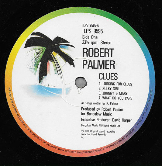 Robert Palmer : Clues (LP, Album, Rai)