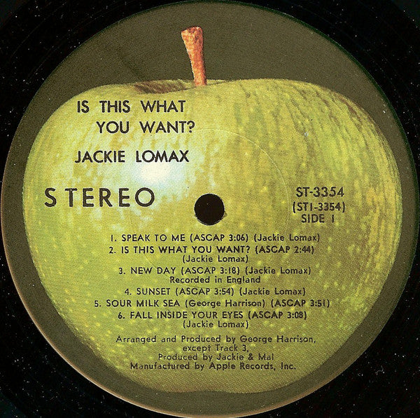 Jackie Lomax : Is This What You Want? (LP, Album, Scr)