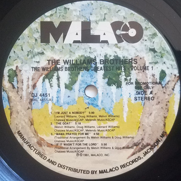 The Williams Brothers (2) : Greatest Hits - Volume 1 (2xLP, Comp, Promo)