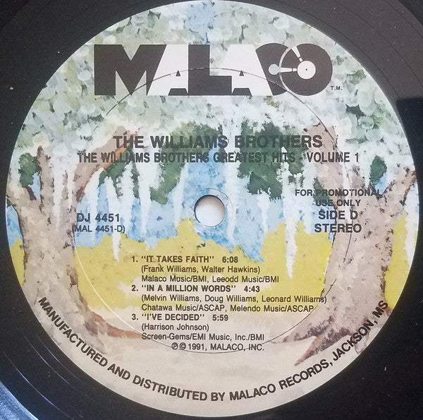 The Williams Brothers (2) : Greatest Hits - Volume 1 (2xLP, Comp, Promo)