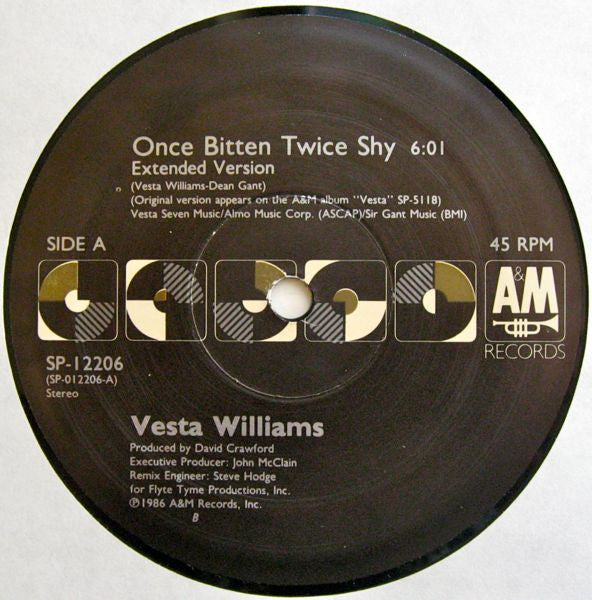 Vesta Williams : Once Bitten Twice Shy (12", Single)