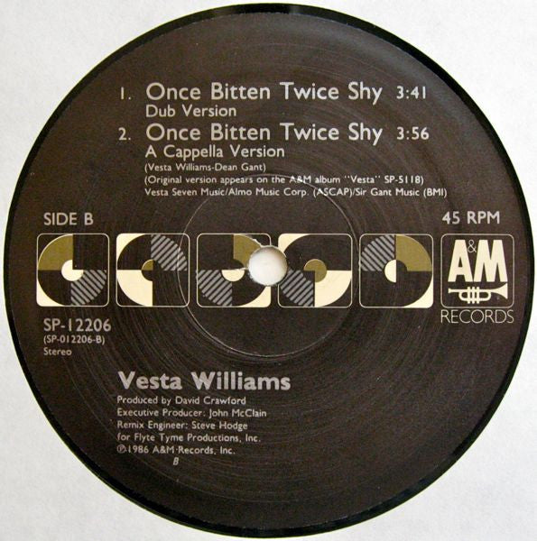 Vesta Williams : Once Bitten Twice Shy (12", Single)