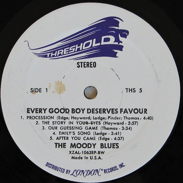 The Moody Blues : Every Good Boy Deserves Favour (LP, Album, BW )