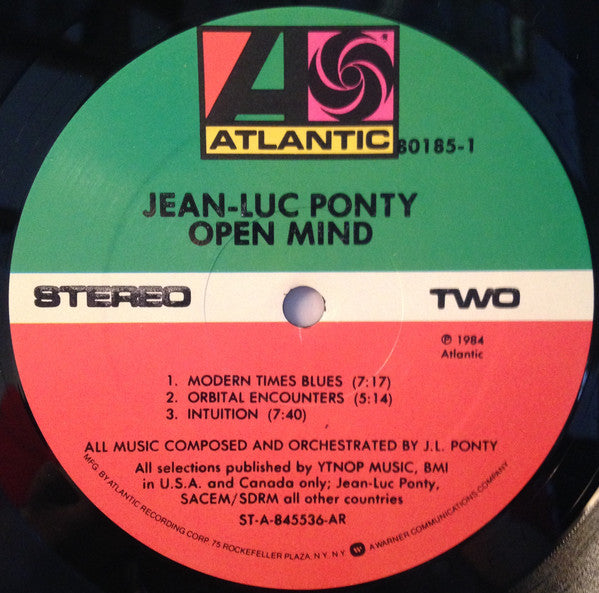 Jean-Luc Ponty : Open Mind (LP, Album, AR)
