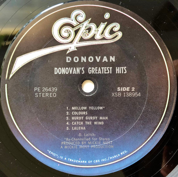 Donovan : Donovan's Greatest Hits (LP, Comp, RE, Pit)