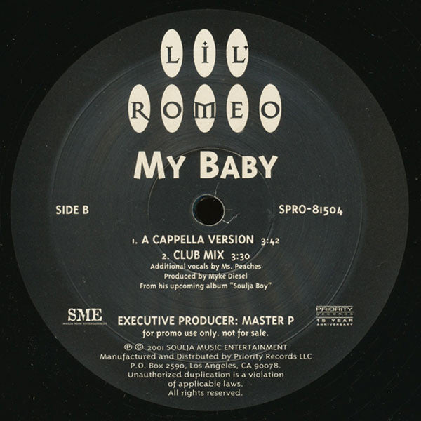 Lil' Romeo : My Baby (12", Promo)