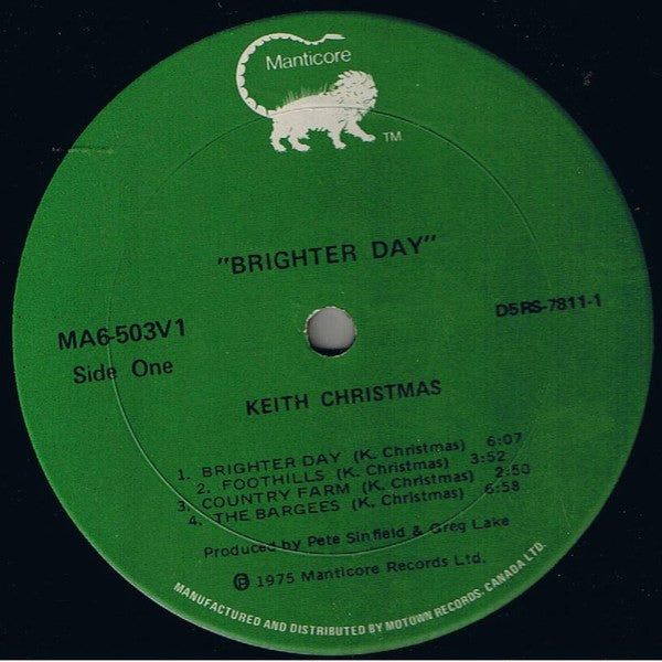 Keith Christmas : Brighter Day (LP, Album)
