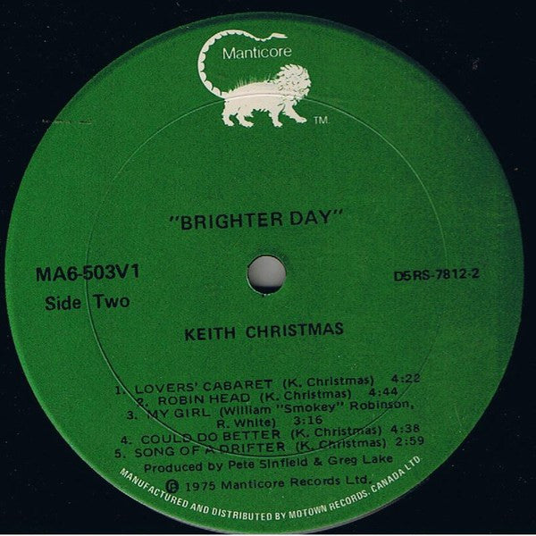 Keith Christmas : Brighter Day (LP, Album)