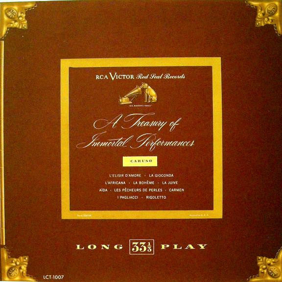 Enrico Caruso : A Treasury Of Immortal Performances (LP, Comp, Mono, RP)