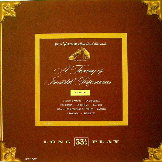 Enrico Caruso : A Treasury Of Immortal Performances (LP, Comp, Mono, RP)