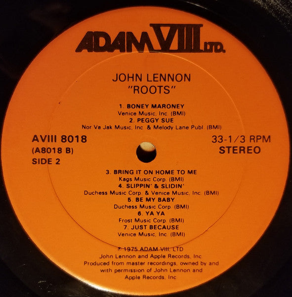 John Lennon : Roots (Sings The Great Rock & Roll Hits) (LP, Album, Comp, Unofficial, Bel)