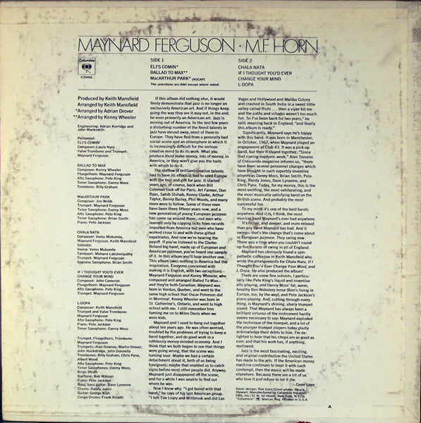 Maynard Ferguson : M.F. Horn (LP, Album)