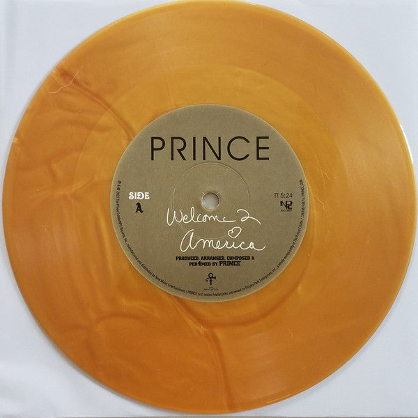 Prince : Welcome 2 America (7", Single, Ltd, Num, Gol)