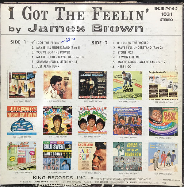 James Brown & The Famous Flames : I Got The Feelin' (LP, Album)