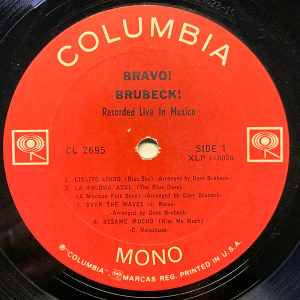 The Dave Brubeck Quartet : Bravo! Brubeck! (LP, Album, Mono)