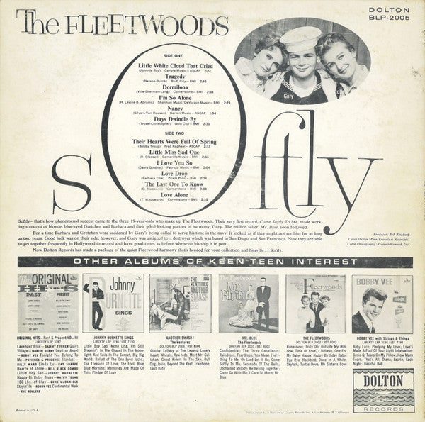 The Fleetwoods : Softly (LP, Album, Mono)