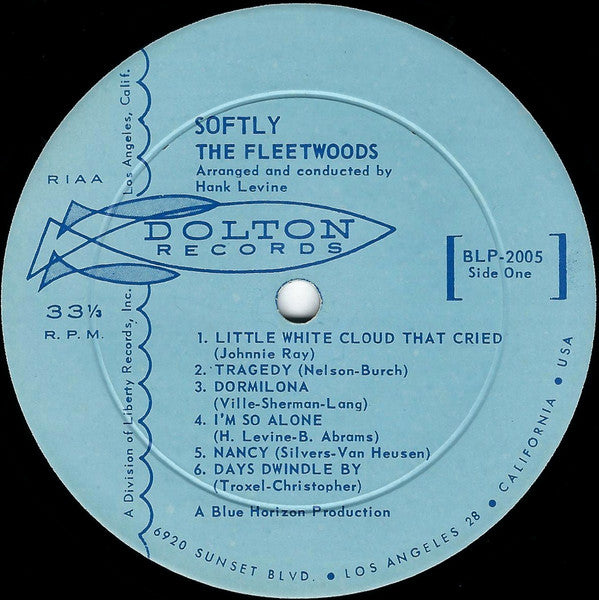 The Fleetwoods : Softly (LP, Album, Mono)