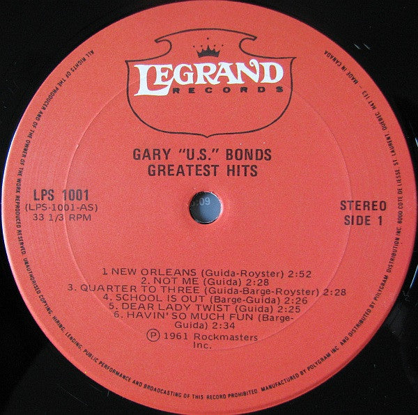 Gary U.S. Bonds : Greatest Hits (LP, Comp, RE)
