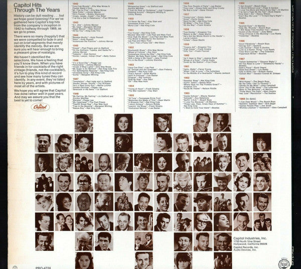Various : Capitol Hits Through The Years (LP, Comp)