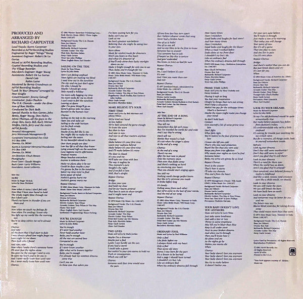 Carpenters : Voice Of The Heart (LP, Album, B -)