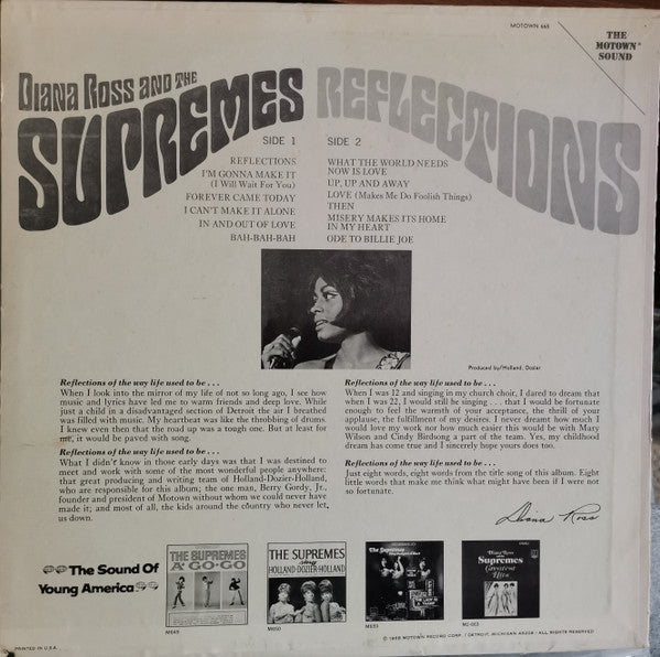 Diana Ross And The Supremes* : Reflections (LP, Album, Ind)
