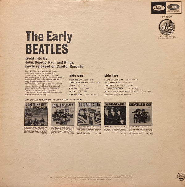 The Beatles : The Early Beatles (LP, Album, Comp, Scr)