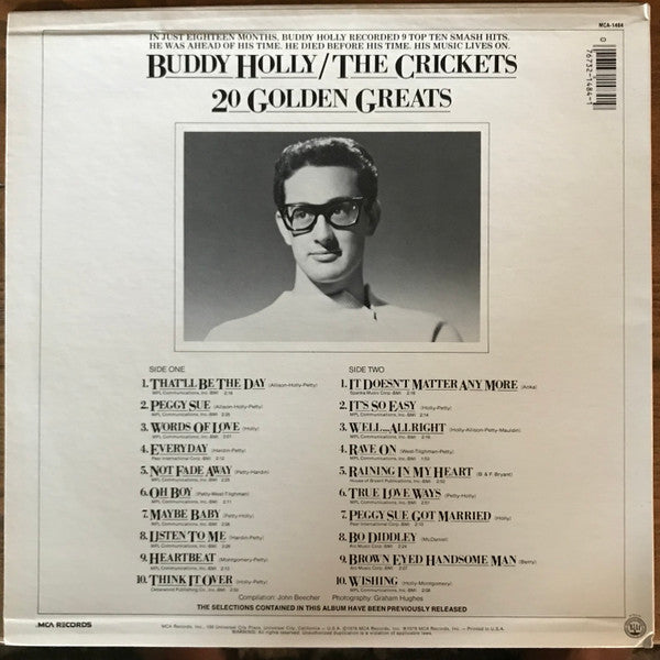 Buddy Holly & The Crickets (2) : 20 Golden Greats (LP, Comp, RE)