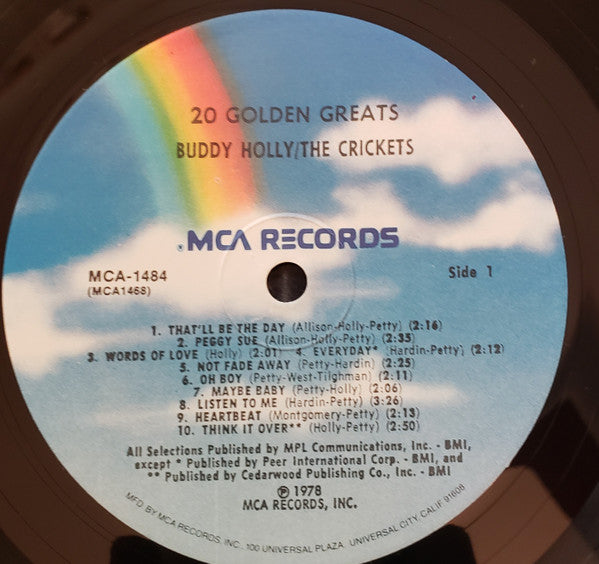 Buddy Holly & The Crickets (2) : 20 Golden Greats (LP, Comp, RE)