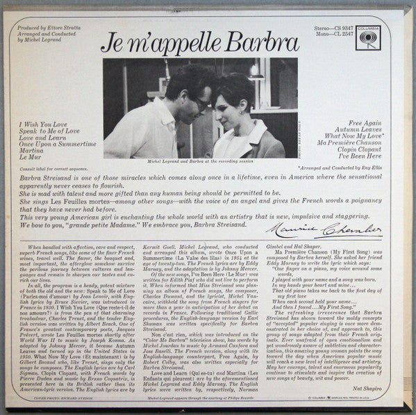 Barbra Streisand : Je M'appelle Barbra (LP, Album, Mono, Pit)