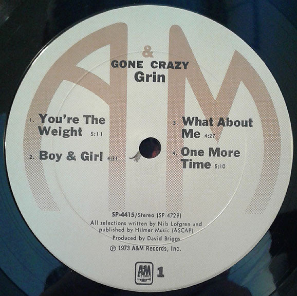 Grin : Gone Crazy (LP, Album, Pit)