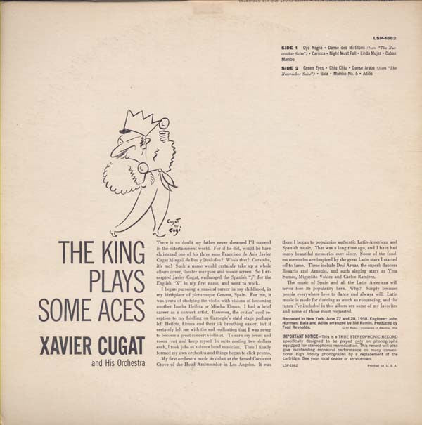 Xavier Cugat And His Orchestra : The King Plays Some Aces (LP, Album)