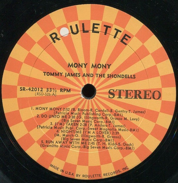 Tommy James & The Shondells : Mony Mony (LP, Album, Uni)