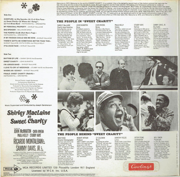 Shirley MacLaine, Sammy Davis Jr. : Sweet Charity (The Original Sound Track Album Of The Musical Motion Picture Of The 70's) (LP, Album, Gat)