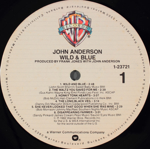 John Anderson (3) : Wild & Blue (LP, Album)