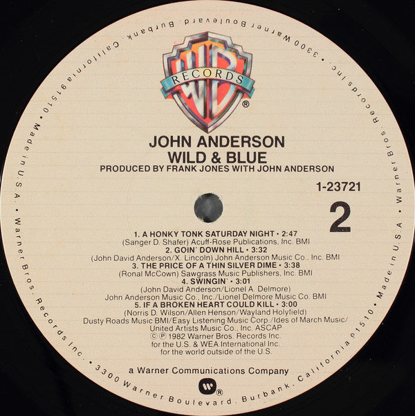 John Anderson (3) : Wild & Blue (LP, Album)