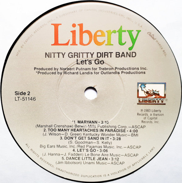 Nitty Gritty Dirt Band : Let's Go (LP, Album, Jac)