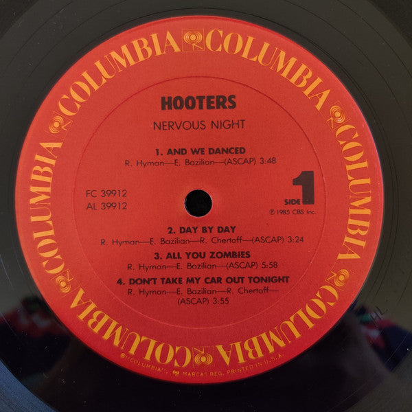 Hooters* : Nervous Night (LP, Album, Car)