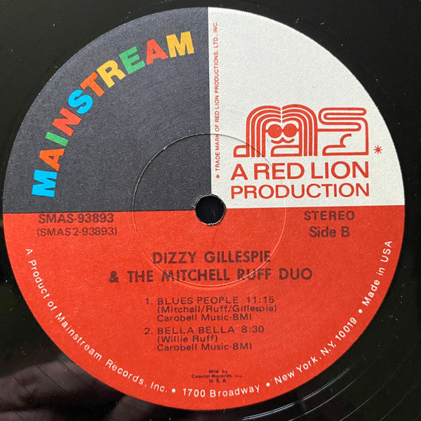 Dizzy Gillespie And The Mitchell-Ruff Duo : In Concert (LP, Album, Club, Cap)